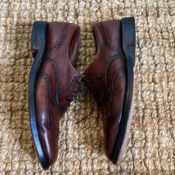 Allen Edmonds Mens Boulevard Classic Brown Brogue Wingtip Dress Shoes Size 10.5D - Picture 7 of 14